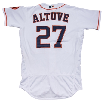 2017 Jose Altuve Game Used Houston Astros Home Jersey Used on 7/15/17 For Career Home Run #74 (MLB Authenticated & MEARS A10)